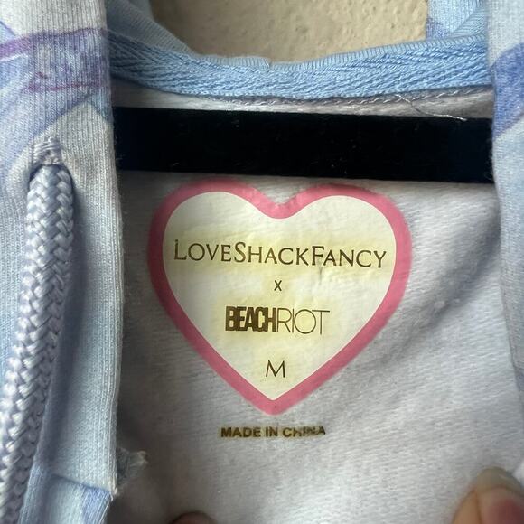 LoveShackFancy x Beach Riot Jenna Beaux Blue Tie Dye 2 Piece Set Size M - Picture 7 of 10